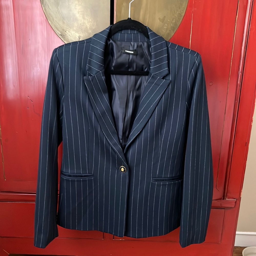 Premise Navy pinstripe blazer 10